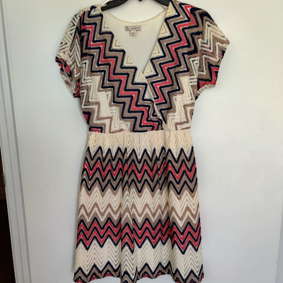 Christopher & Banks Dresses & Skirts - Chevron Lace Wrap Dress